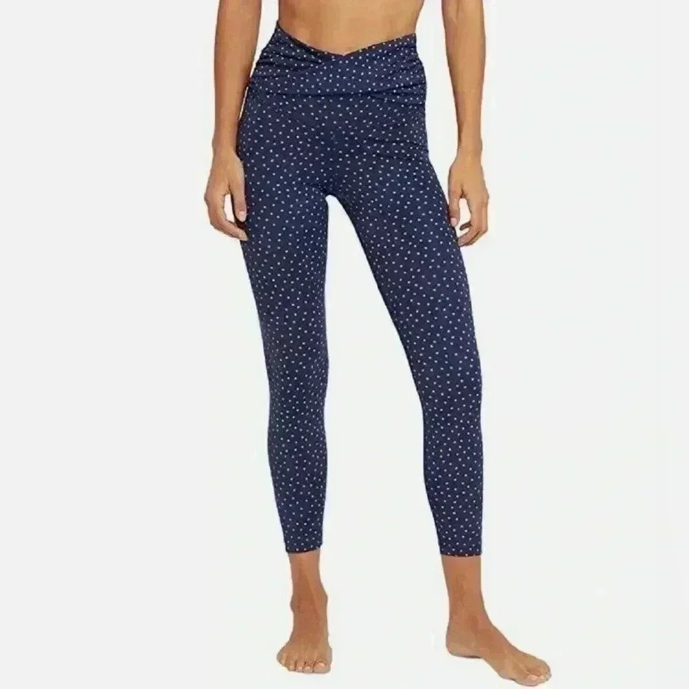 NWOT NIKE BLUE POLKA DOT LEGGINGS WITH TWIST